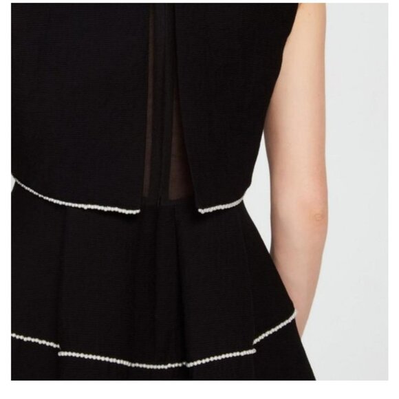 Sandro Pearl Embellished Dress Black Size FR 1/US XS - Picture 4 of 14